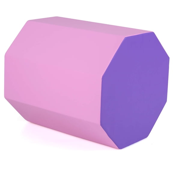 Costway 22.5” x 26” Octagon Tumbling Mat, Gymnastics Skill Shape Training Mat with Cover Pink & Purple