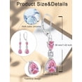 thumbnail image 6 of PYNZY 925 Sterling Silver Teardrop Earrings with 7x9MM Created Pink Tourmaline Birthstones, Dangle Earrings with Leverback for Women Jewelry Gifts, 6 of 6