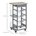 thumbnail image 3 of HOMCOM Kitchen Cart with 4 Basket Drawers, Utility Storage Cart, 3 of 10
