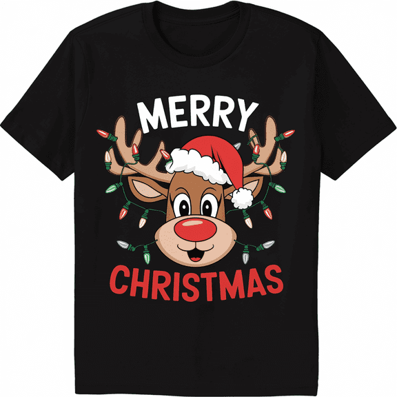 Reindeer Merry Christmas Family Matching Men Women T-Shirt