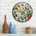 thumbnail image 3 of Yayeee Wall Clock Battery Operated 9.5" Silent Non-Ticking for Living Room, Green Floral Pattern, 3 of 8
