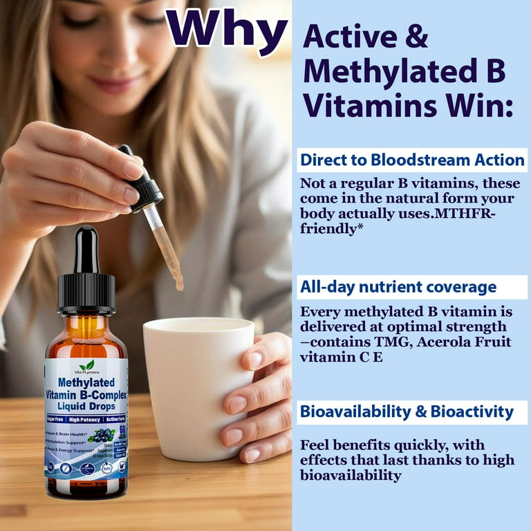 methylated b vitamins improve glutathion levels B-Complex Liquid Drops | Complete 9-in-1 Formula with Methyl B12 & Methylfolate | for Energy, Mood & MTHFR Support Libido and sexuality Relumins Advance White 1650mg Size:100mg