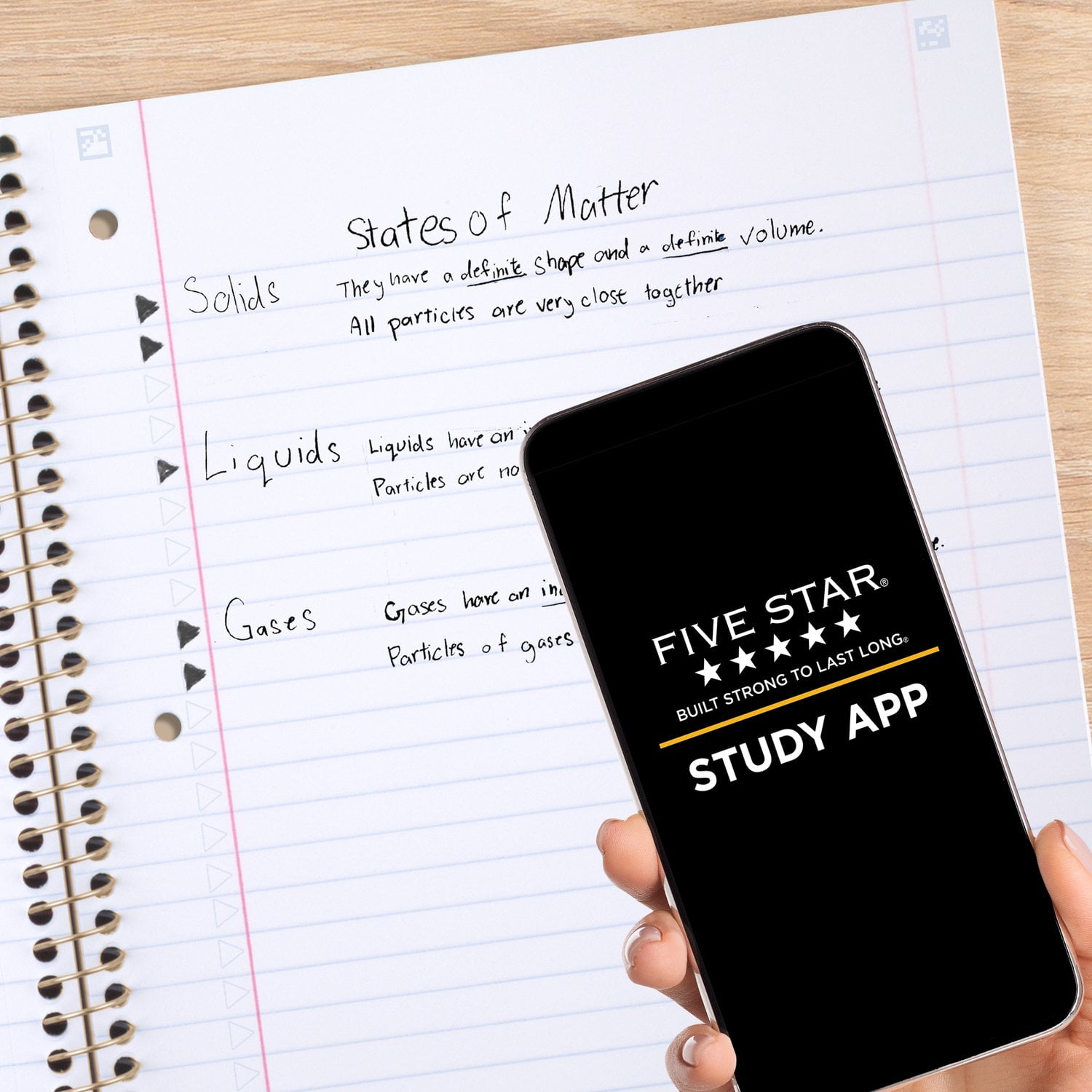 Five Star Butterlies Notebook Plus Study App, 1 Subject, Wide Ruled, 8" x 10.5"