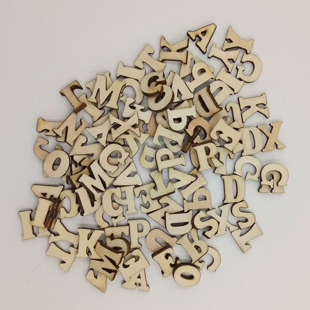 100pcs Embellishments Wooden Letters Alphabet Scrapbooking Cardmaking Craft 15mm 
