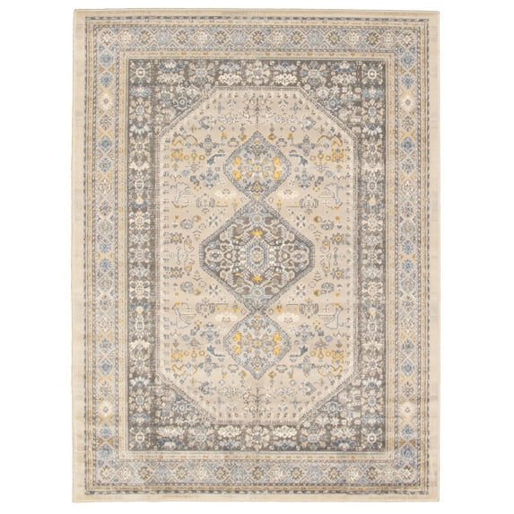 eCarpetGallery Modern Living Room Area Rug, 6'7" x 9'6", Blue, Sara