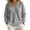 Gray, variant on Women's Fall Long Sleeve T Shirts Soft Waffle Knit V Neck Loose Tunic Tops Solid Color Basic Blouses Oversized Casual Layering Tees Gray