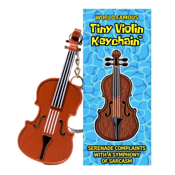 El violín más pequeño del mundo del Dr. Dingus - Música triste de Mr Cangrejo de Bob Esponja - Licencia exclusiva - Llavero de violín pequeño de bolsillo Sinfonía de empatía