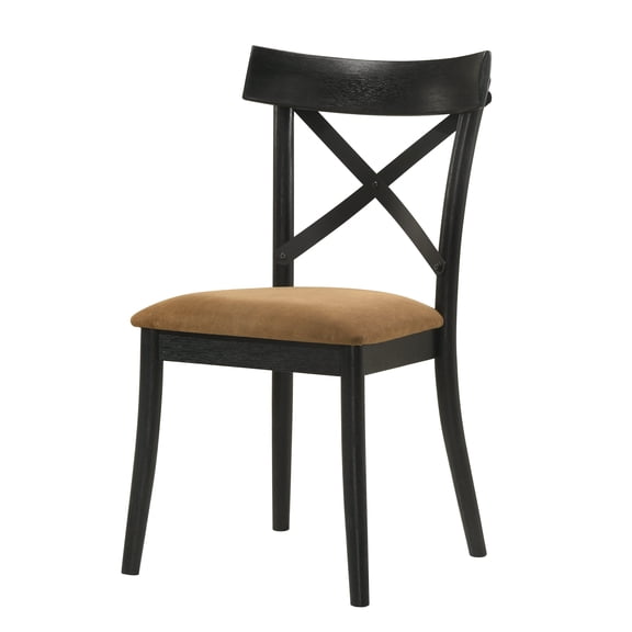 Dining Chairs, Brown and Black Side Chair (Set of 2), Dining Room Seating, Kitchen Dining Chairs,