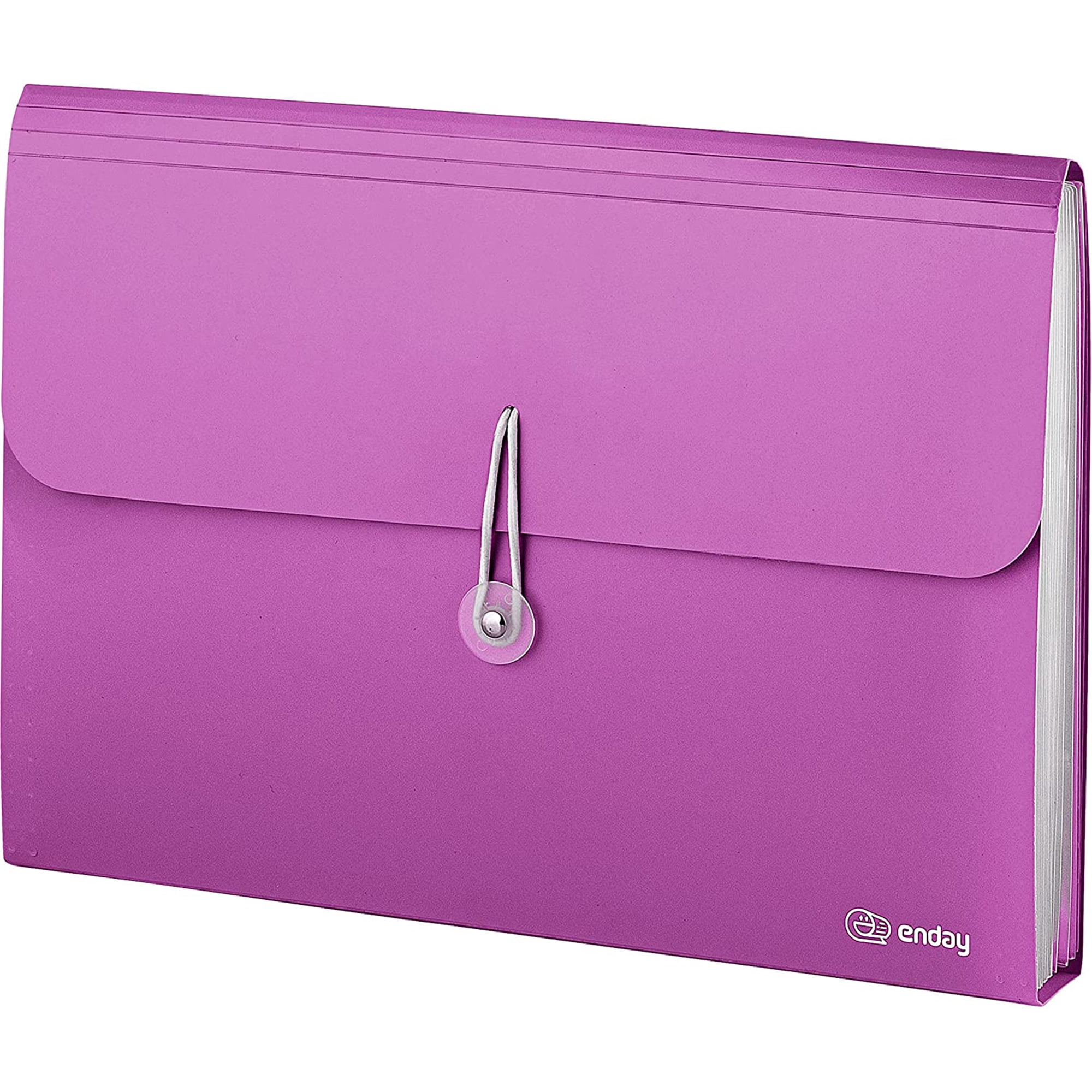 Enday Accordion Folder with Pockets Accordian A4 Paper Organizer & Document Holder, Purple 1 Pack