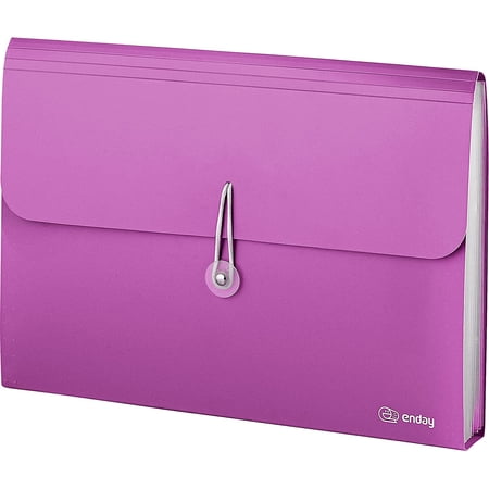Enday Accordion Folder with Pockets Accordian A4 Paper Organizer & Document Holder, Purple 1 Pack