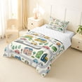 thumbnail image 3 of Castle Fairy Cute Town Road Twin Comforter Sets 3-Piece for Kids, Whimsical House Car Bedding Set for Bedroom, Green Yellow, 3 of 6