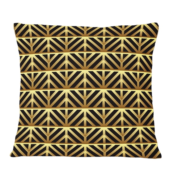 Designart Golden Luxury Metallic Geometrics XIV' Mid-Century Modern Throw Pillow - 12x20