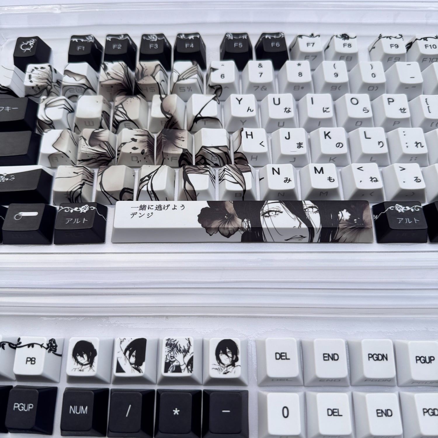Reze Theme Side Print Keycap Set, OEM Profile 129 Keys PBT for Wooting 60HE & Mad68
