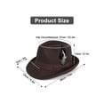thumbnail image 5 of Deago Fedora Hats for Men Women Classic Short Brim Felt Manhatta Hat Panama Dress Fedora Hat with Feathers Band (Brown), 5 of 9