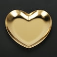 thumbnail image 5 of Falleo Clearance Stainless Steel Heart Shaped Plate Tea Tray Fruit Tray Cosmetics Jewelry Organizer(Gold), 5 of 5
