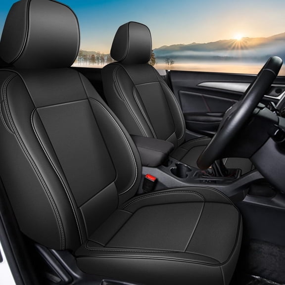 DIKSOAKR Custom Fit Seat Covers for Subaru Outback 2015-2019 Full Set 5 Seats Waterproof Faux Leather Airbag Compatible Black