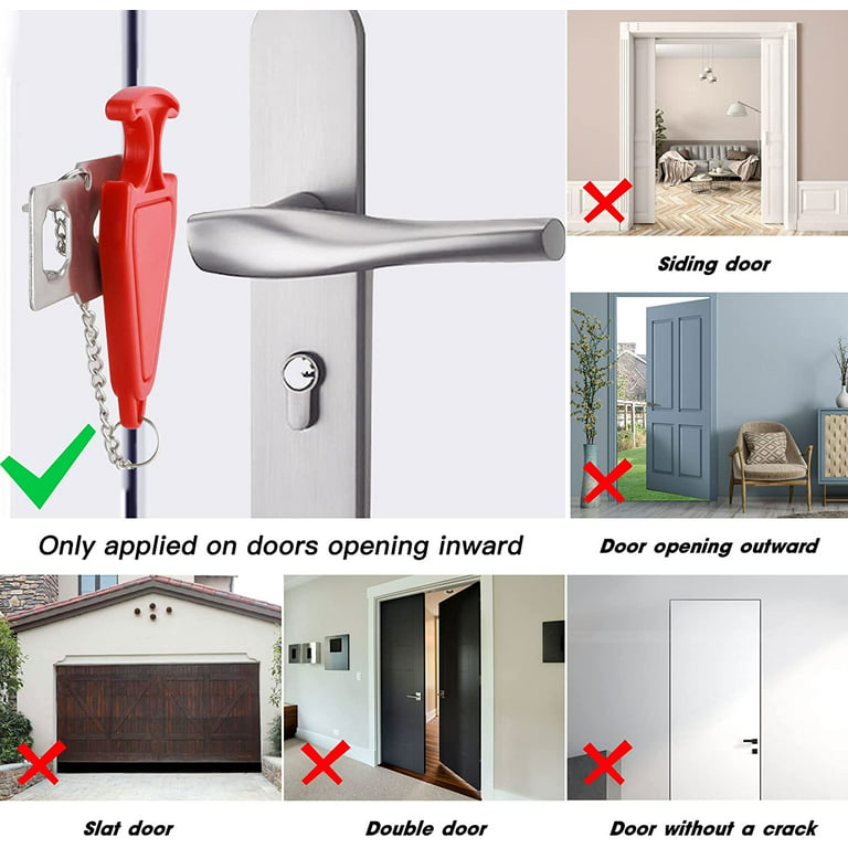 Hanonwoven Portable Door Lock Home Security Door Locker Travel Lockdown  Locks for Additional Safety and Privacy Perfect for Traveling Hotel Home  Apartment College 