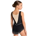 thumbnail image 2 of Haitryli Children Girls Ballet Lyrical Dance Outfits Competitions Clothes Figure Ice Skating Dress Gymnastics Tutu Skirt Black Silver 14, 2 of 7
