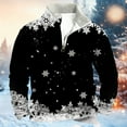 thumbnail image 2 of Christmas Hoodies for Men Quarter Zip Long Sleeve Crewneck Pullover Sweatshirt Xmas Gift Winter Casual Athletic Christmas Sweatshirt Black 2XL, 2 of 3