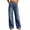 Blue, variant on Kctiaxy Jeans for Women High Waist Double Button Denim Pants Fashion Casual Loose Wide Leg Pants