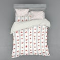 thumbnail image 2 of Ambesonne Shabby Flora Bedding Set 3 Pcs, Rose Blooms, Twin XL, Dark Coral Pale Blue, 2 of 3