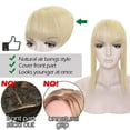 thumbnail image 3 of Hair Toppers With Bangs Clip In Crown Topper For Women Top Hairpieces Human Hair Silk Base Toupee Wiglet Replacement Remy Topper On Closure Hair Extensions 16 Inch 50g #60 Platinum Blonde, 3 of 6