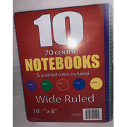 Notebooks 5 Assorted Colors Included 70 Pages Wide Ruled 10 pack