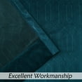thumbnail image 5 of Uptown Home Teal Green Velvet Blackout Window Curtain Panels for Bedroom/Living Room/Office Velour Geometric Embossed Trellis Drapes, Back Tab/Rod Pocket, 52"x95"x2, 5 of 6