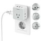 thumbnail image 1 of Adaptador de Viaje TESSAN Europeo Blanco con 3 Salidas CA y 3 Puertos USB para Europa, 1 of 6