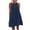 Navy, variant on Honeeladyy Womens Summer Hollow Out Halter Mini Dresses Solid Color Sleeveless A Line Layered Swing Vacation Tank Dress Army Green M