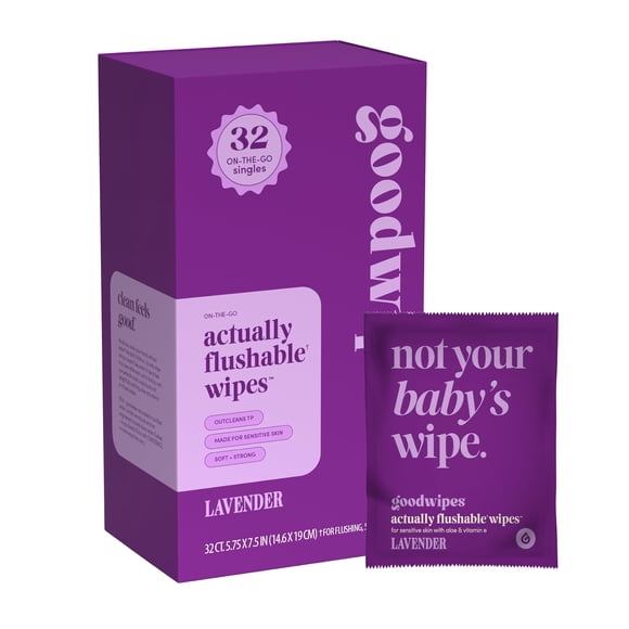 Toallitas desechables goodwipes Lavanda, 32 unidades, paquete de viaje