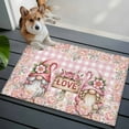 thumbnail image 5 of Valentine's Day Bathroom Rug Washable 2x3 Entryway Rug Non Slip Pink Gnomes Rose Flowers Buffalo Plaid Front Door Mat Low Pile Indoor Doormat Throw Floor Carpet for Kitchen Bedroom Entrance, 5 of 8