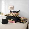 thumbnail image 6 of Castle Fairy Boys Girls Kawaii Ribbon Bowknot Bedding Comforter Set 7pcs,Leopard Print Queen Bedding Sets Super Cozy,Bling Glitter Queen Sheet Sets,Luxury Bedroom Decor,Reversible, 6 of 8