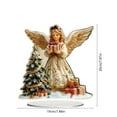 thumbnail image 3 of Placa acrílica de pie • Decoración de escritorio 2D • Cartel navideño con árbol de Navidad y ángel • 9,84x9,65x3,14 pulgadas • Adorno festivo para el hogar y la oficina, 3 of 6