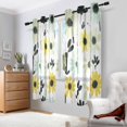 thumbnail image 2 of Yayeee Window Curtains Light Filtering 63"x52" Grommet Panel Pair Home Living Room Decor, White Flower, 2 of 7
