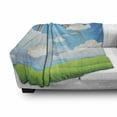 thumbnail image 3 of Grass Soft Flannel Fleece Throw Blanket, Rainbow and Lonely Tree Illustration on Hills Cartoon Composition Summer Pattern, Cozy Plush for Indoor and Outdoor Use, 60" x 80", Multicolor, by Ambesonne, 3 of 6