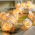 thumbnail image 3 of HAOSHICS String Lights, Battery Operated Rose Flower String Fairy Lights for Christmas, Valentine's, Wedding,Party,Indoor,Garden Decoration (Colorful,3M/9.84ft 20LEDs), 3 of 7