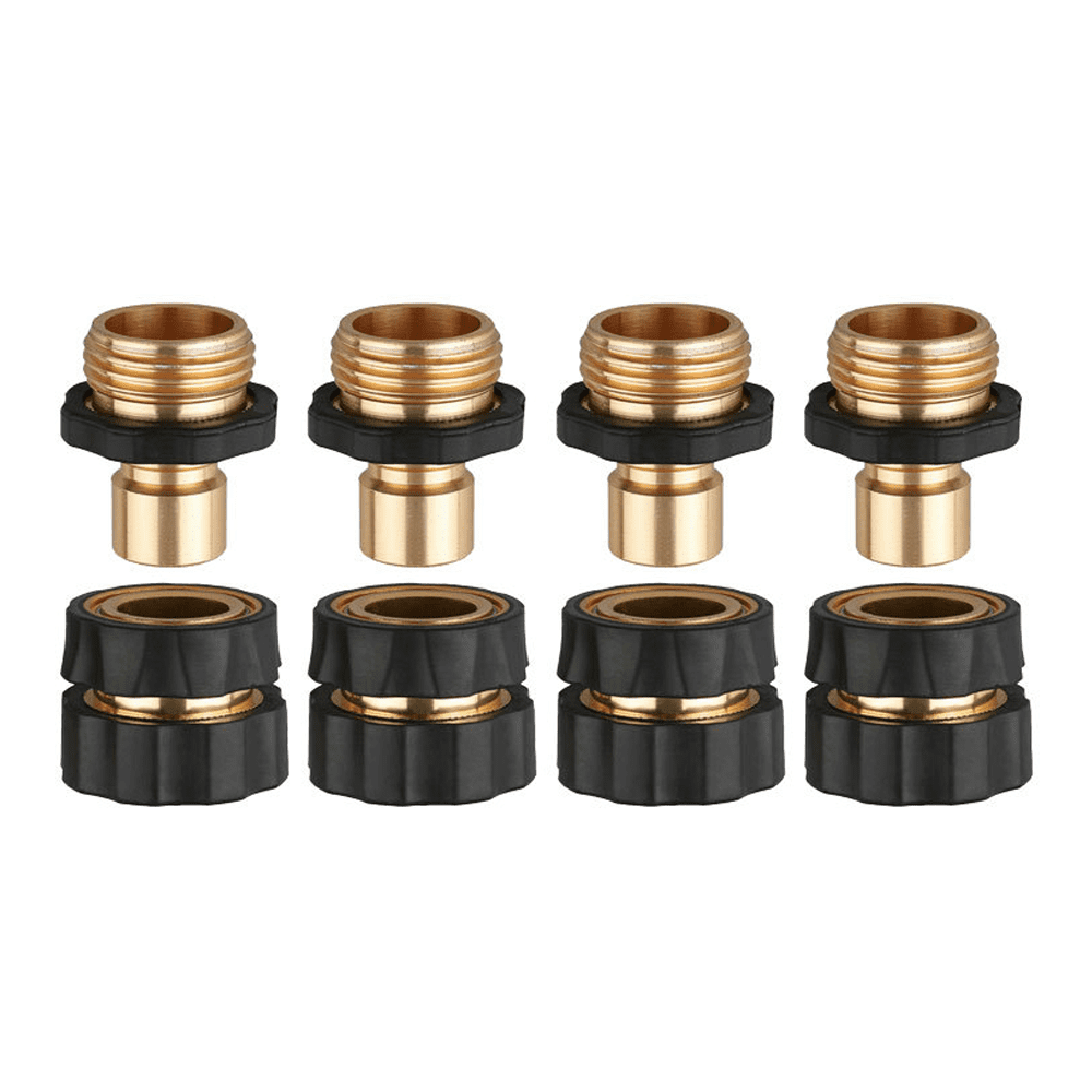 with 6 Sealed O-Rings 3/4 Inch Garden Aluminum Hose Fitting Quick Connector Male and Female Value Pack 6 Set No-Leaks Water Hoses Quick Connect Release