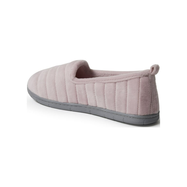 DF by Dearfoams Women s Rachel Quilted Velour Slippers Walmart