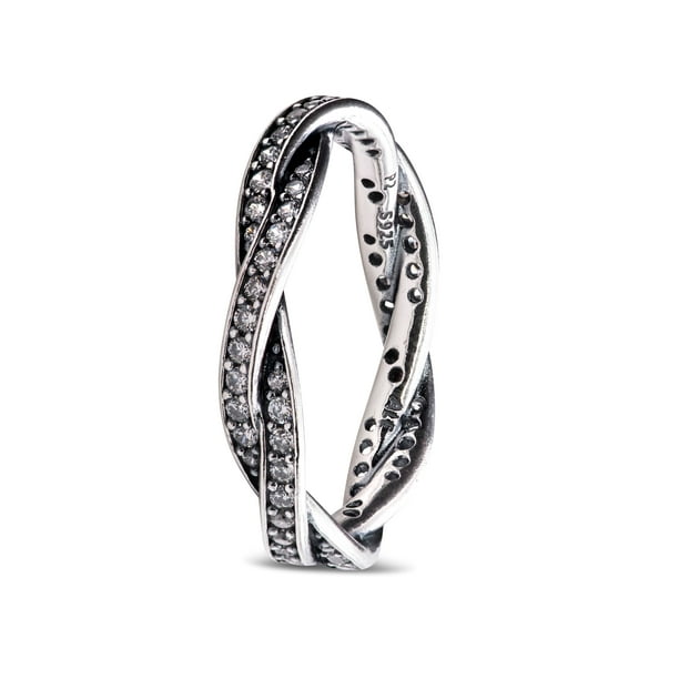 PANDORA Twist of Fate Braided Pave Ring Size 5 190892CZ 50