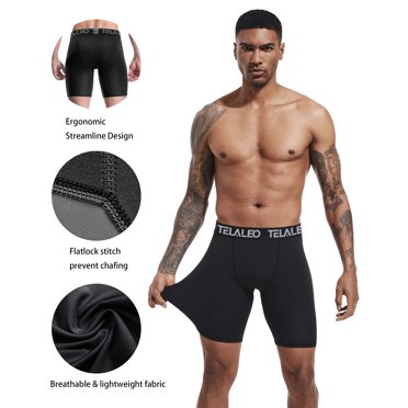 TELALEO 7-Pack Men's Compression Shorts – Moisture-Wicking, 4-Way Stretch, UPF 50+, For Workouts & Sports