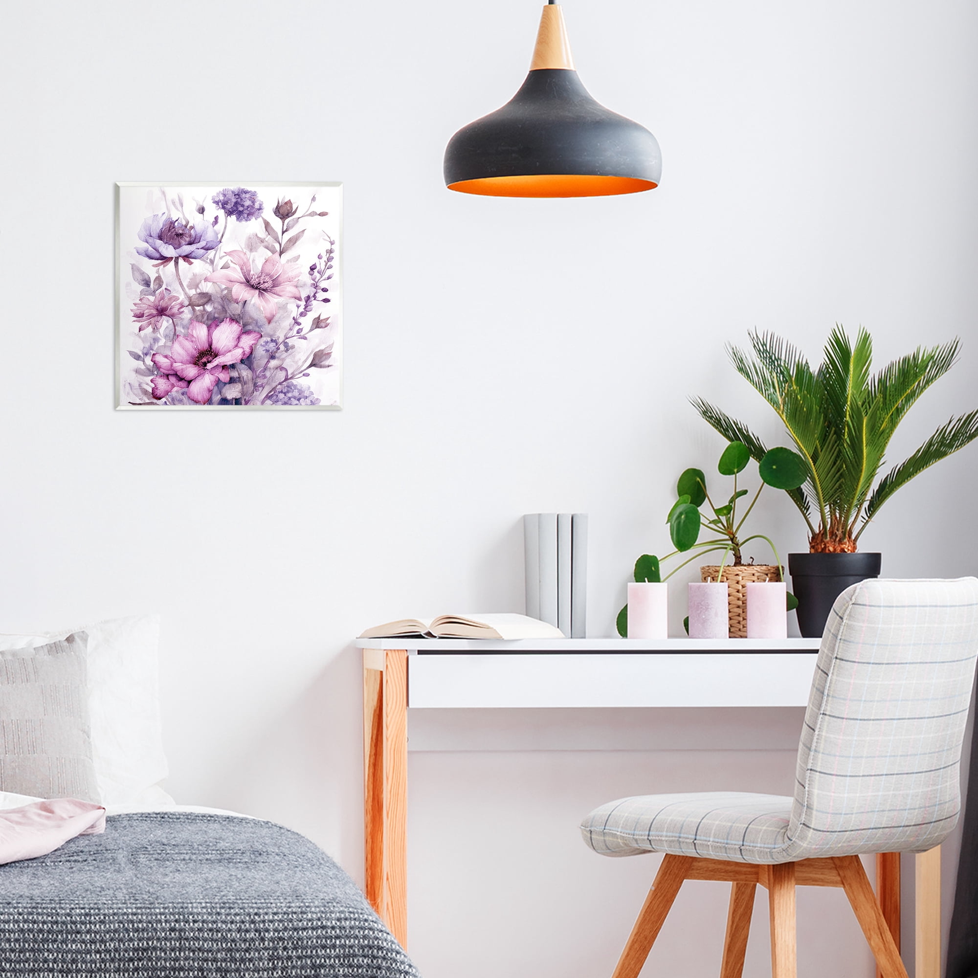 Stupell Industries Purple & Blush Florals Wall Plaque Art, design by Kim Allen