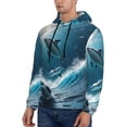 thumbnail image 3 of Salouo Ice Blue Ocean Cute Dolphin A Pattern Men's Fall Hoodie Sweatshirt,Sport Hoodie with Pockets for Men Pullover Casual Hooded Sweatshirt-Small, 3 of 7