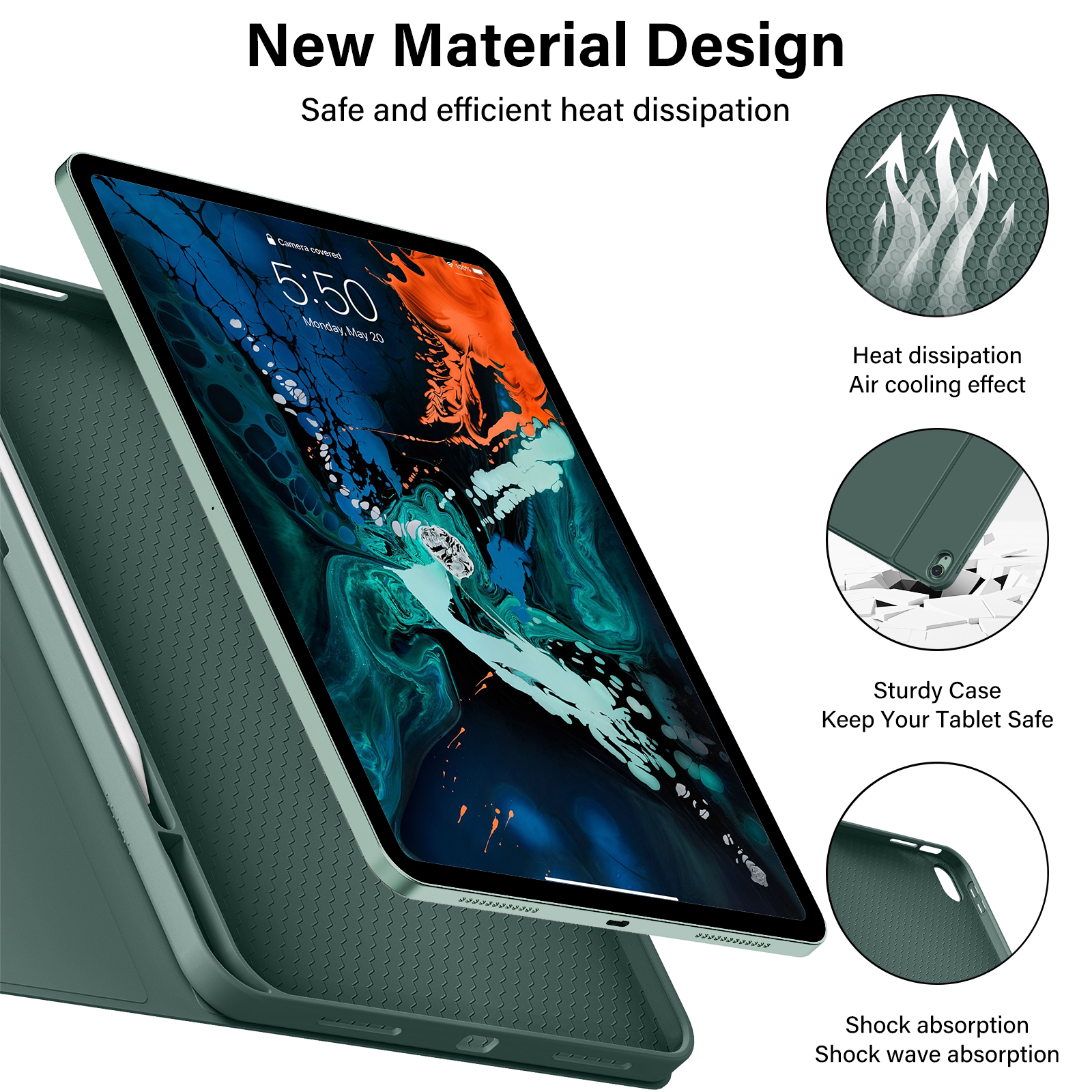 Kenke iPad A16/10th Gen Keyboard Case Dark Green photo 4