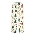 thumbnail image 4 of Women's Fashion Christmas Trees Print Casual Pants with Drawstring Elastic Waist and Pockets, Long Trousers for Festive Occasions and Home Lounging,Yellow,M, 4 of 6