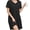 B1-Black, variant on Women's Nightgown Short Sleeve Nightshirt Comfy Sleepwear V-Neck MuMu Dress with Pockets, White Stars Size L