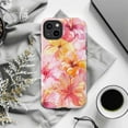 thumbnail image 6 of Watercolor Hibiscus Flower Phone Case, Bright Pink & Orange Tropical Floral Design, Protective Cover for iPhone 16 15 14 13 12 11 Pro Max Mini, 6 of 6