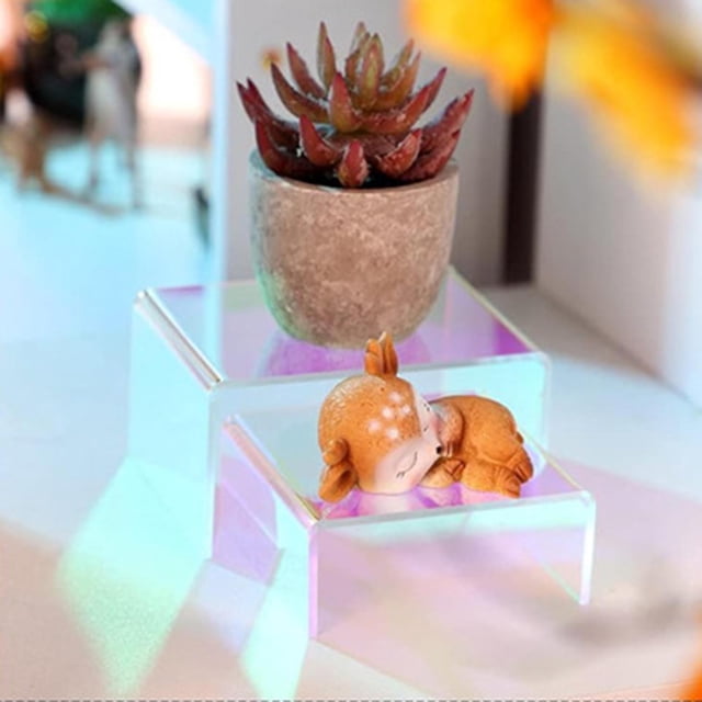 3 elevadores de exhibición de acrílico, vitrina multifuncional, soporte de exhibición para muñecas, postres coleccionables, negocios.