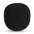 thumbnail image 2 of HomeRoots 486552 16 x 17.5 x 17.5 in. Black Cotton Blend & Brown Round Pouf Ottoman, 2 of 5