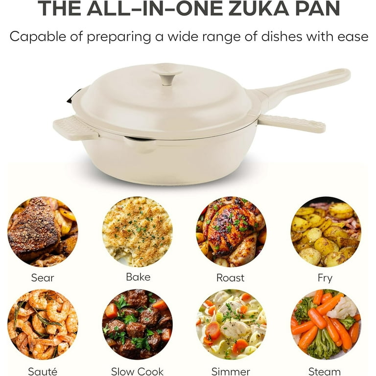 ZUKA Ceramic Pan by Granitestone, 6 Pc Non Toxic Ceramic Deep